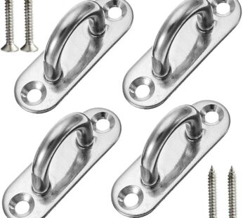 8 Pcs 1.8 Inch 304 Stainless Steel Ceiling Hooks Pad Eyes Plate Marine Hardware Hooks with