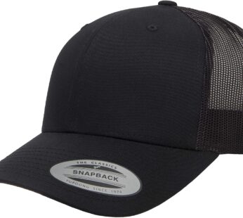 Yupoong Men’s YP Classics Retro Trucker Hat, Black, One Size