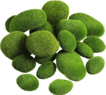 TecUnite 20 Pieces Artificial Moss Rocks Decorative Faux Green Moss Covered Stones (3 Size