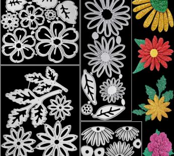 4 Sets Flower Metal Cutting Dies Flower Leaves Embossing Stencils 23 Styles 3D Die Cuts St