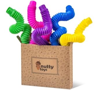 NUTTY TOYS Jumbo XXL Pop Tubes Sensory Toys, Fine Motor Skills Learning Baby Toddler Toy,