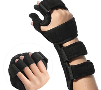 Fanwer Stroke Resting Hand Splint – Night Immobilizer Wrist Finger Brace for Flexion Contr