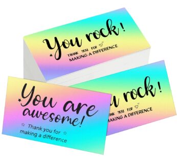 180 Pieces Appreciation Cards You Are Awesome Cards Reflective Holographic Silver Thank Yo