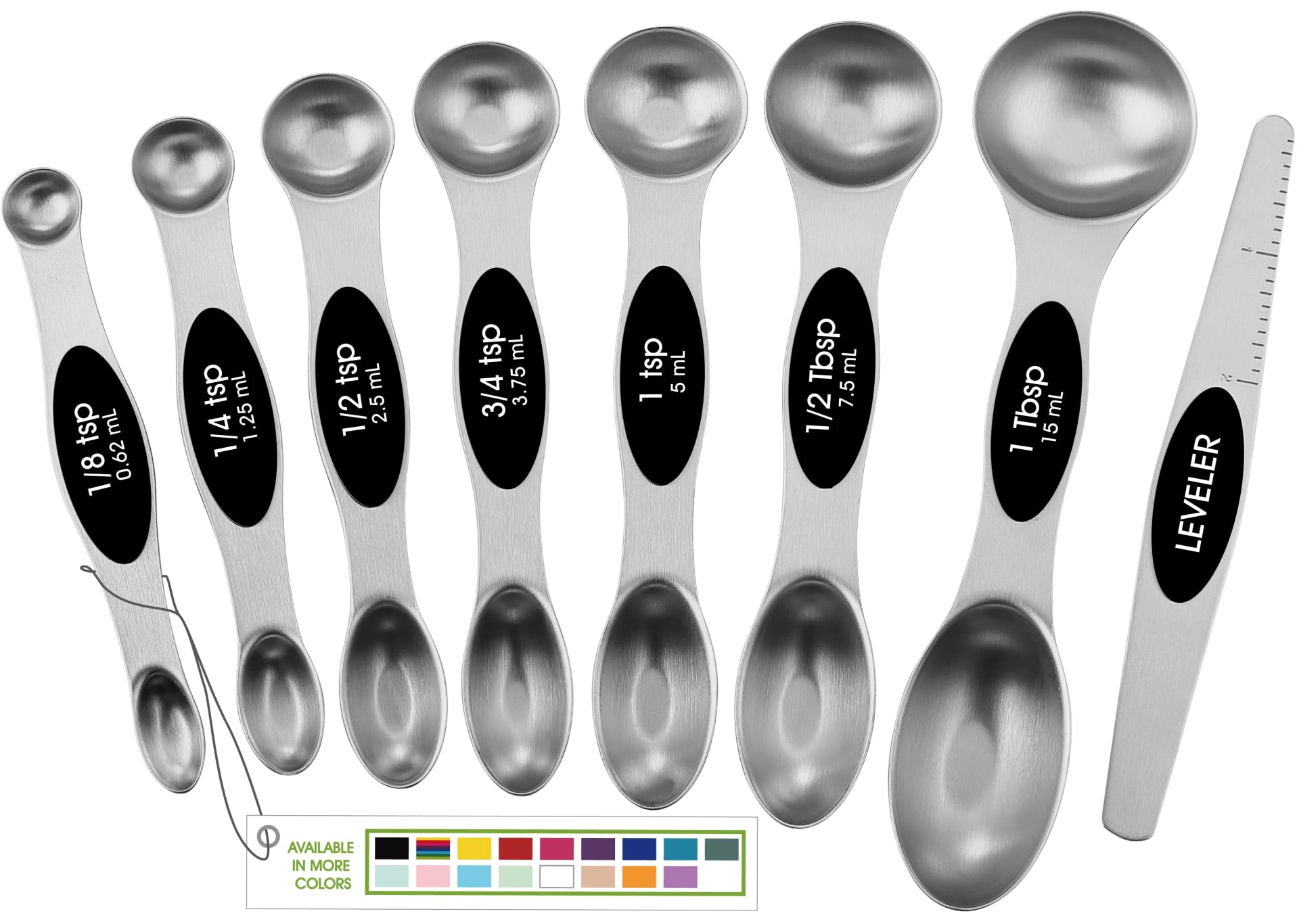 Spring Chef Magnetic Measuring Spoons Set with Strong N45 Magnets, Heavy Duty Stainless St