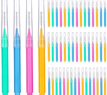 Patelai 50 Pieces Braces Brush for Cleaner Interdental Brush Toothpick Dental Tooth Flossi