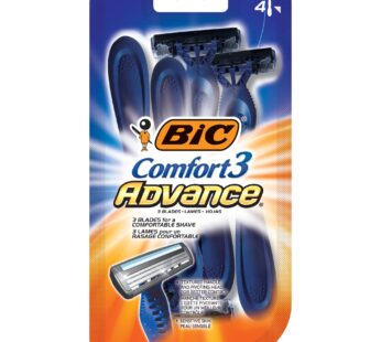 BIC Comfort 3 Advance Disposable Razors for Men for an Ultra-Soothing, Comfortable Shave,