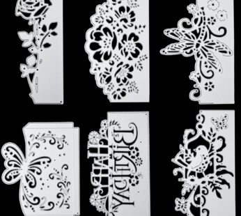 6 Pcs Die Cuts for Card Making Metal Die Cut Flower Butterfly Lace Bird Happy Birthday Cut