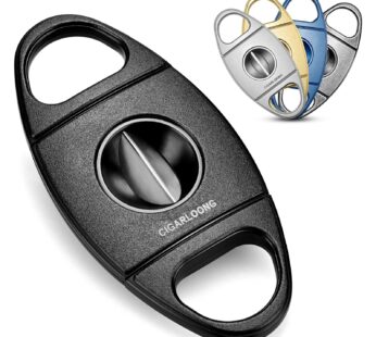 CIGARLOONG V Cut Cigar Cutter, Stainless Steel Premium Guillotine Sharp Blade with Gift Bo