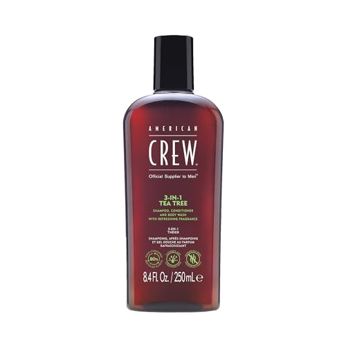 American Crew Shampoo, Conditioner & Body Wash for Men, 3-in-1, Tea Tree Scent, 8.4 Fl Oz