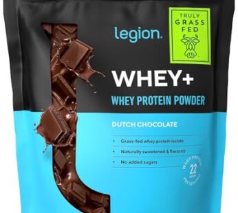LEGION Whey+ Chocolate Whey Isolate Protein Powder from Grass Fed Cows – Non-GMO, Lactose Free, Sugar Free, Natural Whey Protein Isolate 30 Servings