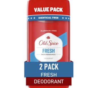 Old Spice Men’s Aluminum Free Deoderant, High Endurance, Fresh Scent, 24-hr Odor Protection, 3.0 oz (Pack of 2)