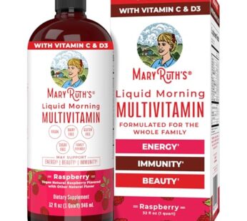 MaryRuth Organics Multivitamin Multimineral for Women Men & Kids | No Added Sugar | Vegan Liquid Vitamins for Adults & Kids | Energy & Beauty Booster | Non-GMO | 32 Fl Oz (Pack of 1)