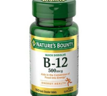 Nature?s Bounty Vitamin B-12 500 mcg, 100 Count (Pack of 2)