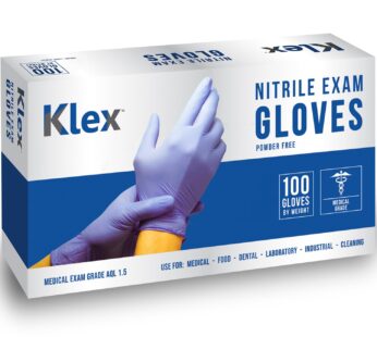 Klex Nitrile Exam Gloves – Medical Grade, Powder Free, Rubber Latex Free, Disposable Examination Grade Glove, Strong 3.5mil, Food Safe, Lavender L Large, Box of 100