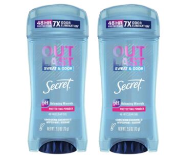 Secret Anti-Perspirant Clear Gel, Fights, 2.6 Ounce (Pack of 2)