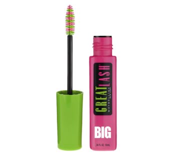 Maybelline Great Lash BIG Washable Mascara, Volumizing, Thickening, Lengthening Mascara, Blackest Black, 1 Count