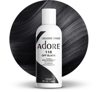 Adore Semi Permanent Hair Color – Vegan and Cruelty-Free Black Hair Dye – 4 Fl Oz – 118 Off Black (Pack of 1)