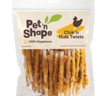 Pet ‘n Shape Chik ‘n Hide Twists ? Chicken Wrapped Rawhide Natural Dog Treats, Small, 16 oz