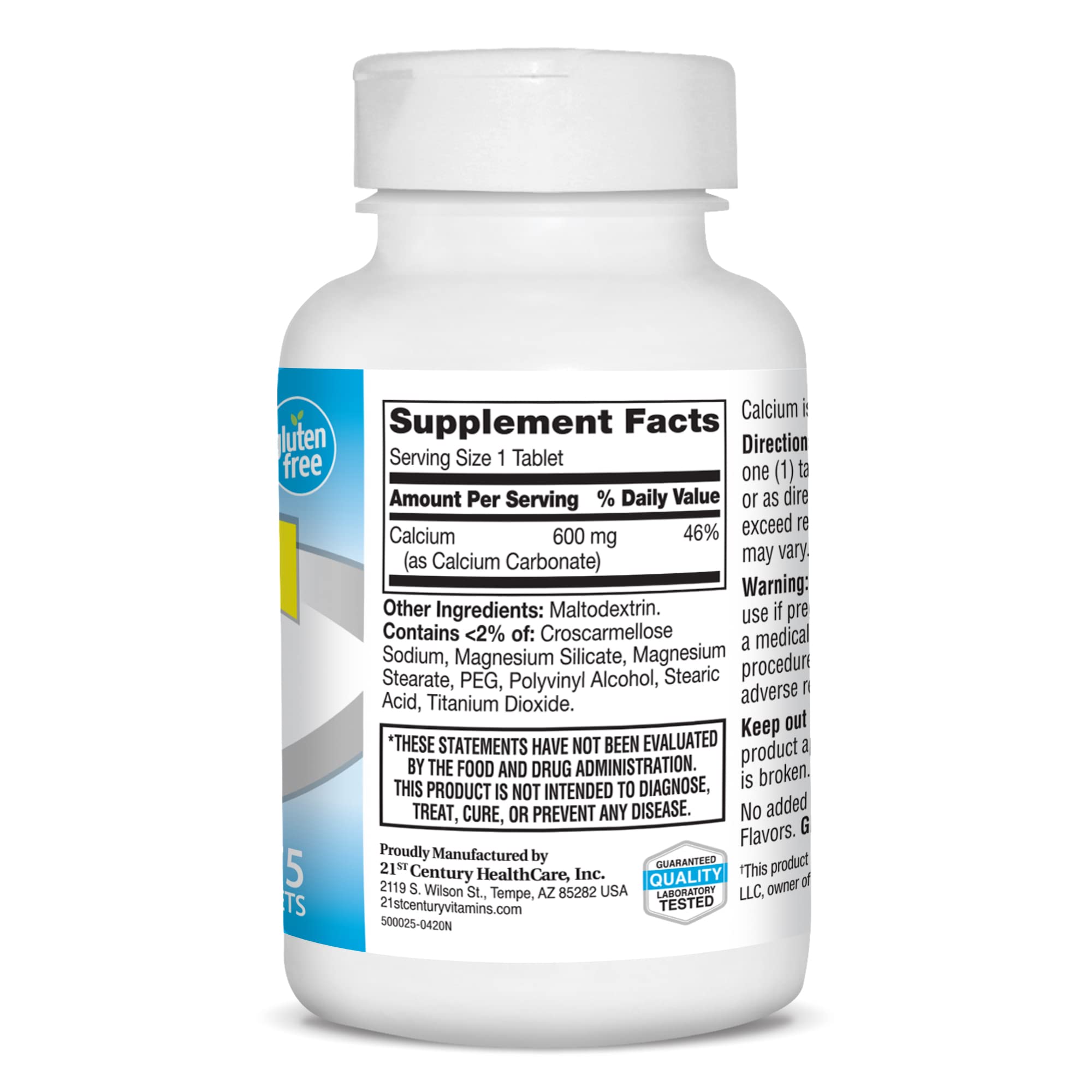 21st Century Calcium Supplement, 600 mg, 75 Count - Image 5