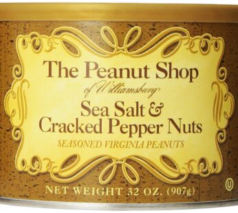 The Peanut Shop of Williamsburg Seasoned Virginia Peanuts, Sea Salt & Cracked Pepper, 32 Ounce