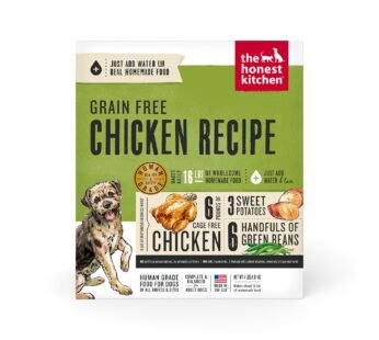 The Honest Kitchen Human Grade Dehydrated Grain Free Dog Food ? Complete Meal or Dog Food Topper ? Chicken 4 lb (makes 16 lbs)