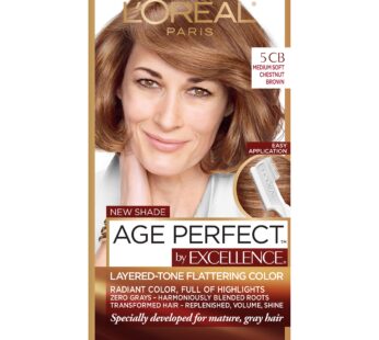 L’Oreal Paris ExcellenceAge Perfect Layered Tone Flattering Color, 5CB Medium Chestnut Brown