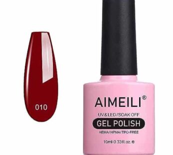 AIMEILI Soak Off U V LED Gel Nail Polish – Red Vixen (010) 10ml