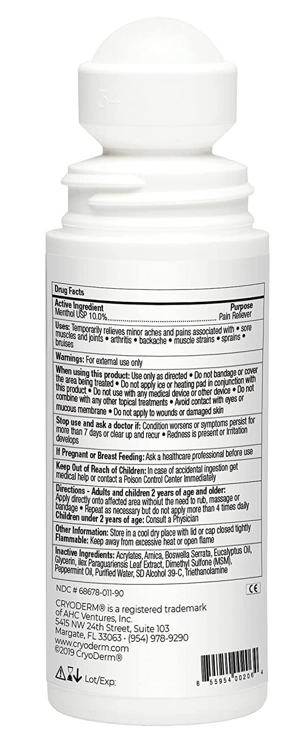 CryoDerm Cold Therapy 3 oz Roll On - Image 2