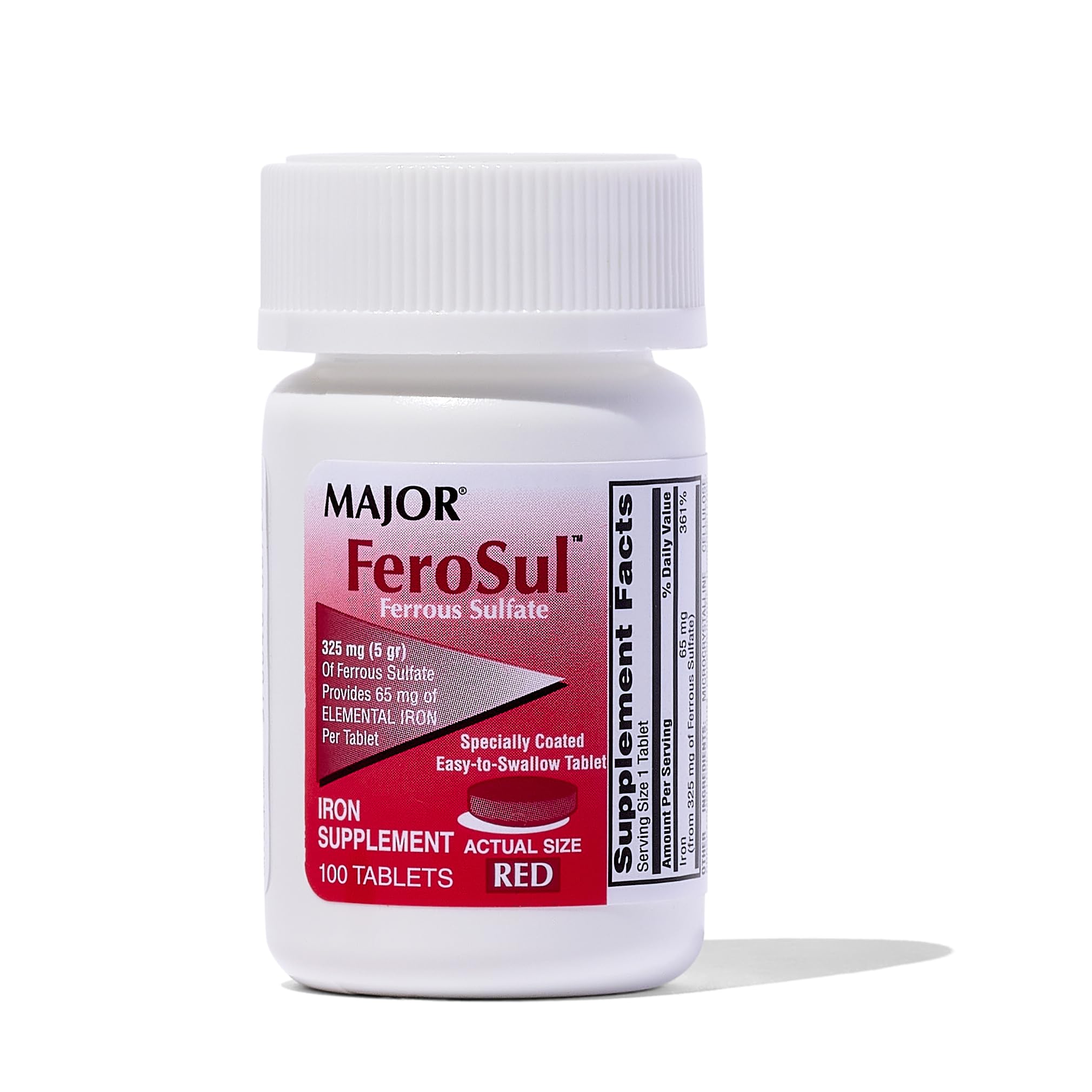 Major Pharmaceuticals Ferrous Sulfate (Ferosul) 100 tabs,100 Count (Pack of 1)