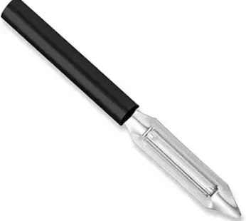 Rada Cutlery Deluxe Vegetable Peeler (W241), 2″ Stainless Steel Swiveling Blade, Black Handle
