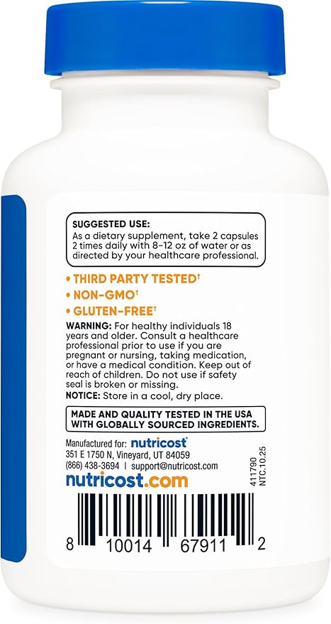 Nutricost Alpha GPC 600mg, 60 Vegetarian Capsules - Non-GMO and Gluten Free, 300mg Per Capsule - Image 4