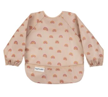 Tiny Twinkle Long Sleeve Bib for Babies & Toddlers | Waterproof Smock Bib for Eating | Machine Washable & Mess-Proof Feeding Essentials | Newborn Shower Gift (Olive Green, 2-4Y)