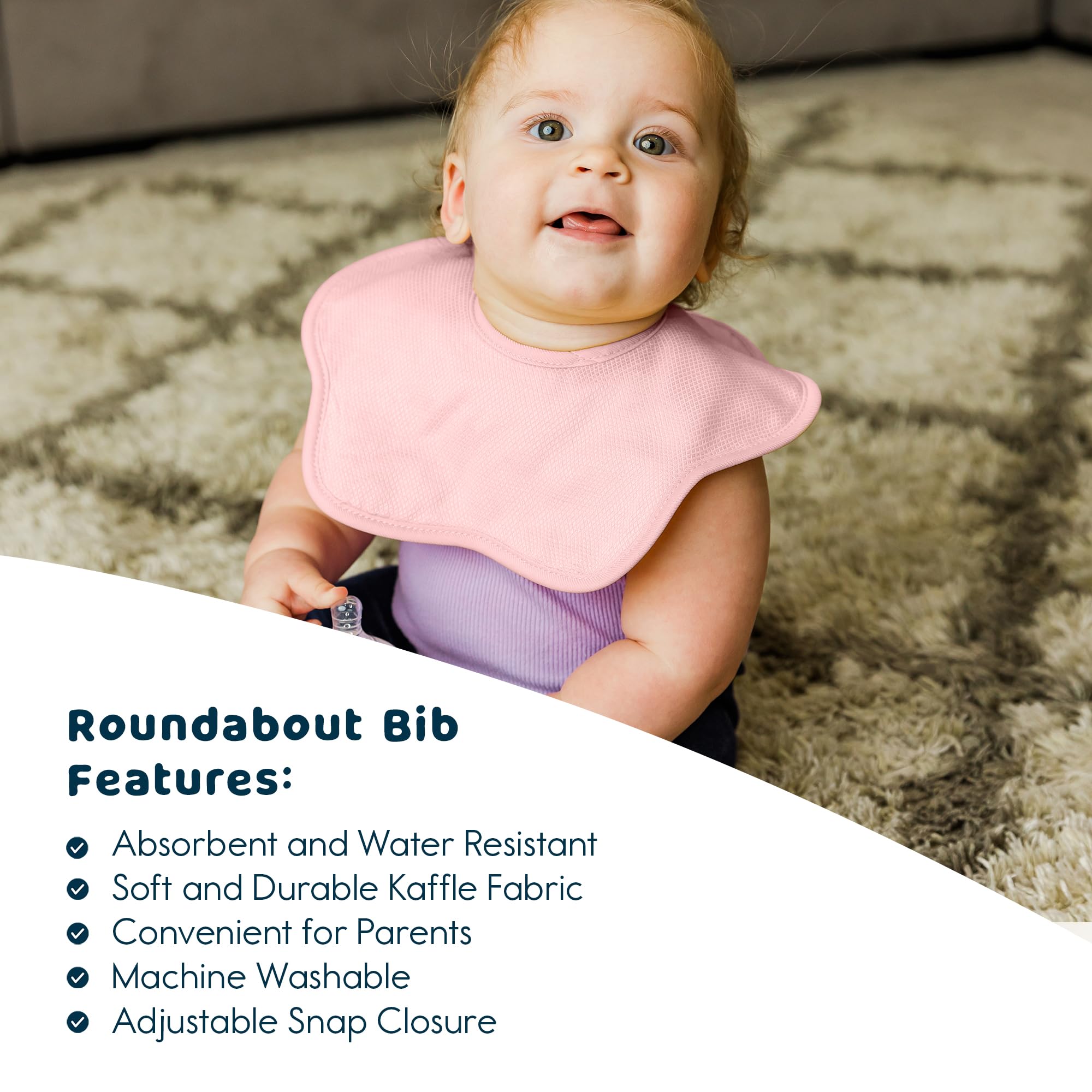 Tiny Twinkle Roundabout Drool Bibs 3 Pack - 360 Rotating Water Resistant and Absorbent Teething Baby Bibs (Cinnamon Set 3-Pack) - Image 2