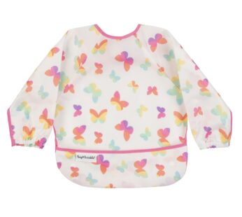 Tiny Twinkle Long Sleeve Bib for Babies & Toddlers | Waterproof Smock Bib for Eating | Machine Washable & Mess-Proof Feeding Essentials | Newborn Shower Gift (Butterflies, 6?24M)