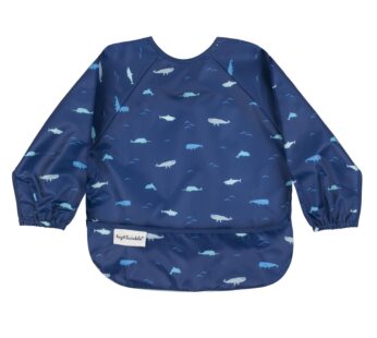 Tiny Twinkle Long Sleeve Bib for Babies & Toddlers | Waterproof Smock Bib for Eating | Machine Washable & Mess-Proof Feeding Essentials | Newborn Shower Gift (Ocean Life, 6?24M)