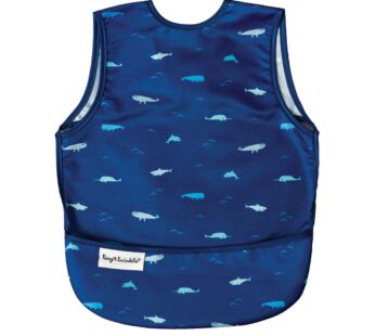 Tiny Twinkle Mess Proof Baby Bib for Boys | Waterproof Toddler Bib for Eating | Baby Apron for Feeding, Machine Washable | Perfect Shower Gift (Ocean Life, 6?24M)