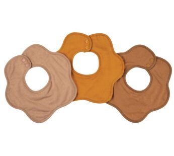Tiny Twinkle Roundabout Drool Bibs 3 Pack – 360 Rotating Water Resistant and Absorbent Teething Baby Bibs (Natural Set 3-Pack)