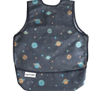 Tiny Twinkle Mess Proof Baby Bib for Boys | Waterproof Toddler Bib for Eating | Baby Apron for Feeding, Machine Washable | Perfect Shower Gift (Space, 2-4Y)