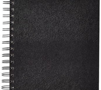 amazon basics A5 Artists Wiro Bound Sketch Book | 120 Perforated Pages | Black Hardcover for Pencil, Chalk, Graphite, Crayon & Ink | Ideal for Drawing, Sketching, Design & Architecture (Pack of 1)