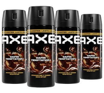 AXE Body Spray 4 Count Dark Temptation 48 Hour All Over Fresh Aluminum Free 2.9 oz